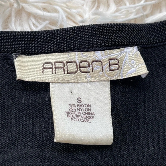 Vintage Arden B body on dress with beaded shoulders long sleeve black size S - Picture 8 of 9